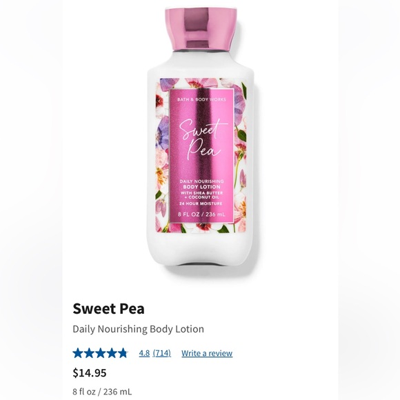 2-pc Set âSWEET PEAâ, BBW Nourishing Body Lotion & Body Wash, NWT + Gift Wrapped - Picture 3 of 9